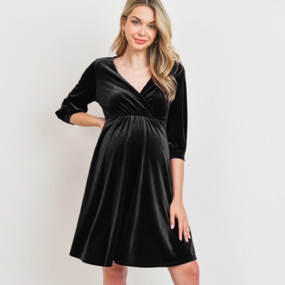 Merrytime velvet maternity dress